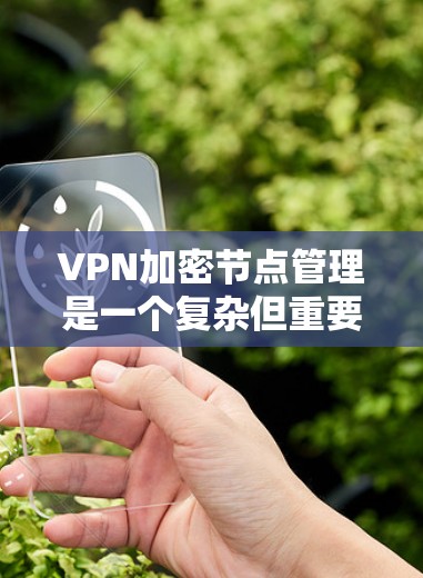 VPN加密节点管理是一个复杂但重要的过程,涉及多个方面和技术。以下是对VPN加密节点管理的一系列步骤和信息