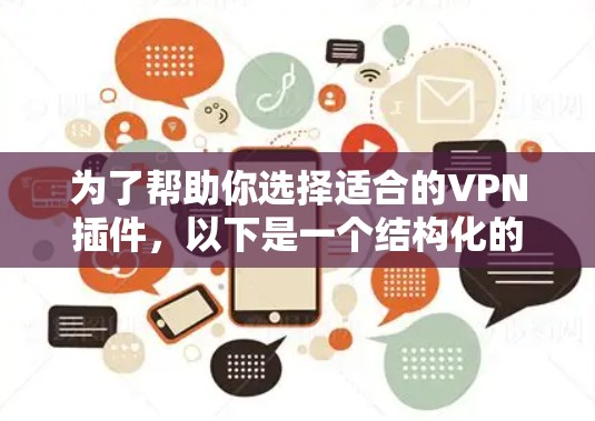 为了帮助你选择适合的VPN插件，以下是一个结构化的推荐和建议